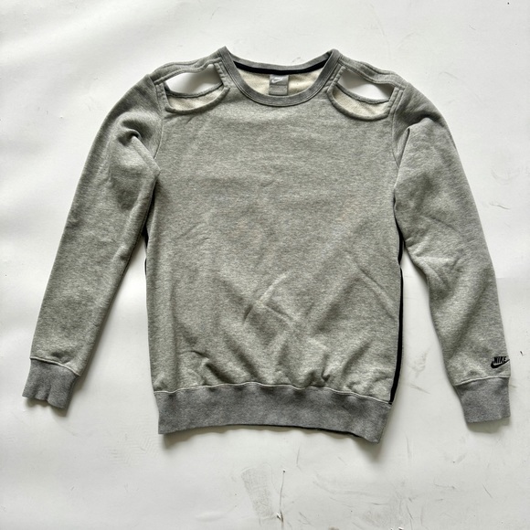 Nike Cutout Grey Crew Sweatshirt - Picture 7 of 12